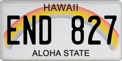 HI license plate END827