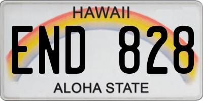 HI license plate END828