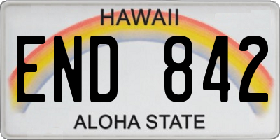 HI license plate END842