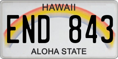 HI license plate END843