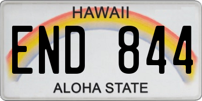HI license plate END844