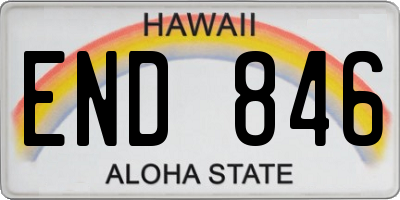 HI license plate END846