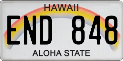 HI license plate END848