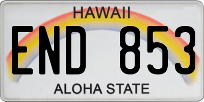 HI license plate END853