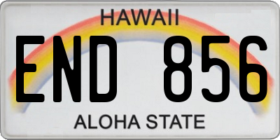 HI license plate END856
