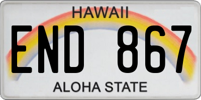HI license plate END867