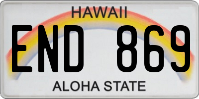 HI license plate END869