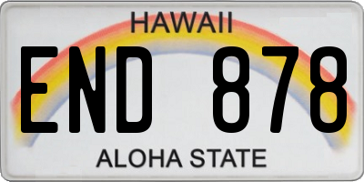 HI license plate END878