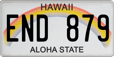 HI license plate END879