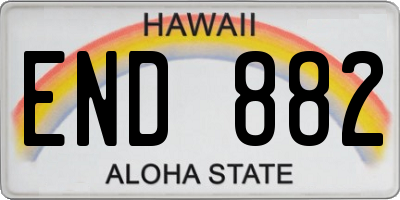 HI license plate END882