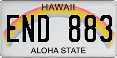 HI license plate END883