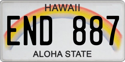 HI license plate END887