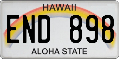 HI license plate END898