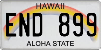 HI license plate END899