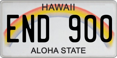 HI license plate END900