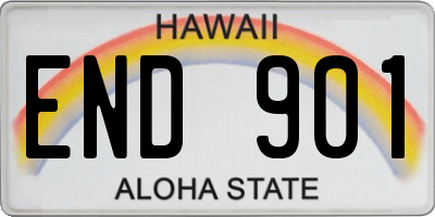 HI license plate END901