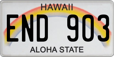 HI license plate END903