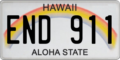 HI license plate END911