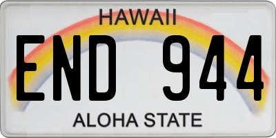 HI license plate END944