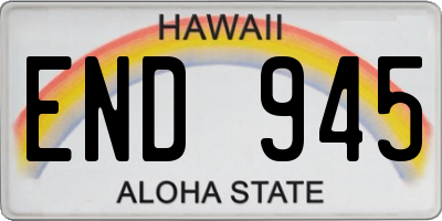 HI license plate END945