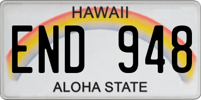 HI license plate END948