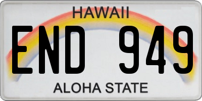 HI license plate END949