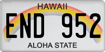 HI license plate END952