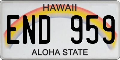 HI license plate END959