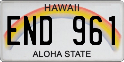 HI license plate END961