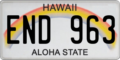 HI license plate END963