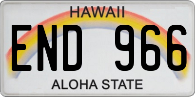 HI license plate END966