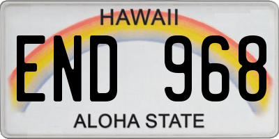 HI license plate END968