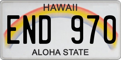 HI license plate END970