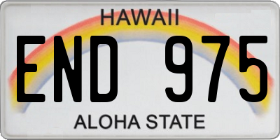 HI license plate END975