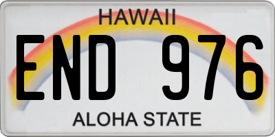 HI license plate END976
