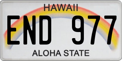 HI license plate END977