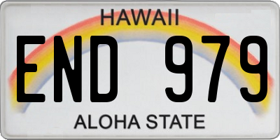 HI license plate END979