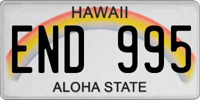 HI license plate END995