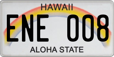 HI license plate ENE008