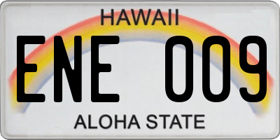 HI license plate ENE009