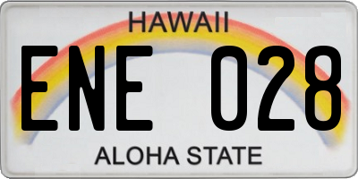 HI license plate ENE028