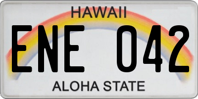 HI license plate ENE042