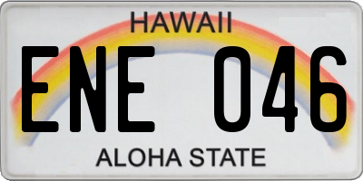 HI license plate ENE046