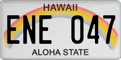HI license plate ENE047