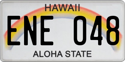HI license plate ENE048