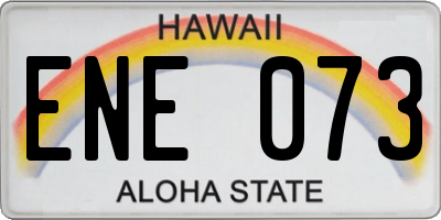 HI license plate ENE073