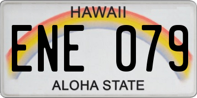 HI license plate ENE079