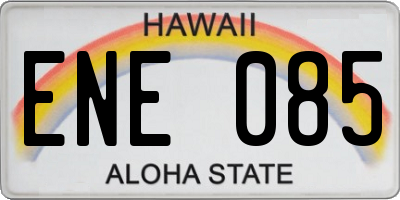 HI license plate ENE085