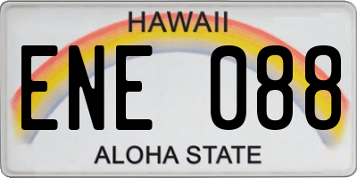 HI license plate ENE088