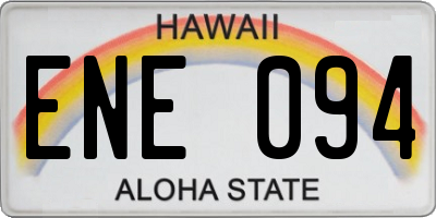HI license plate ENE094
